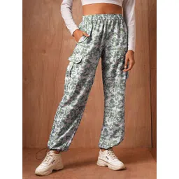 Roadster Women Abstract Printed High-Rise Baggy-Fit Trousers-image-26