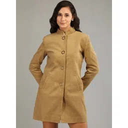 Roadster Women Beige Polyester Casual Regular Fit Single Breasted Winter Coat-picture-40