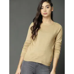 Roadster Women Beige Solid Pullover-picture-20