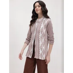 Roadster Women Beige Wool Cardigan Sweaters-picture-26