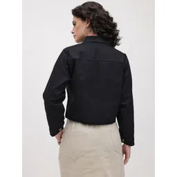 Roadster Women Black Denim Denim Jacket-picture-10