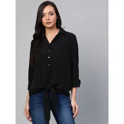 Roadster Women Black Regular Fit Solid Casual Shirt-picture-35