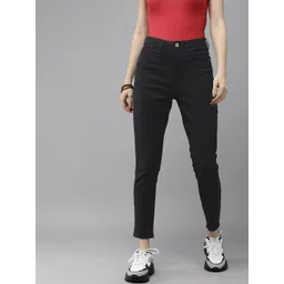 Roadster Women Black Skinny Fit High-Rise Stretchable Cropped Jeans-picture-19