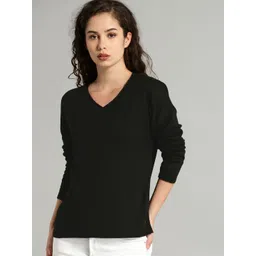 Roadster Women Black Solid Sweater-picture-27