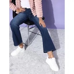 Roadster Women Blue Flared Mid-Rise Clean Look Stretchable Jeans-picture-10