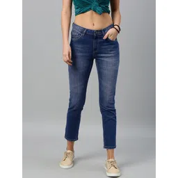 Roadster Women Blue Skinny Fit Mid-Rise Clean Look Stretchable Cropped Jeans-picture-40