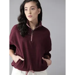 Roadster Women Burgundy Sweatshirt-picture-15