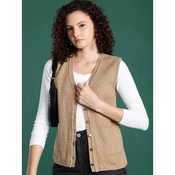 Roadster Women Cable Knit Woollen Cardigan-picture-15