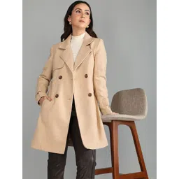 Roadster Women Checked Polyester Regular Fit Trench Coat-picture-35