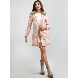 Roadster Women Checked Regular Fit Trench Coat-picture-33