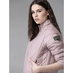 Roadster Women Lavender Solid Padded Jacket-picture-33