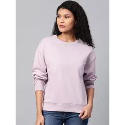 Roadster Women Lavender Solid Sweatshirt-picture-34