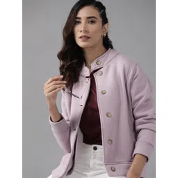 Roadster Women Lavender Solid Tailored Jacket-picture-31