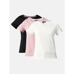 Roadster Women Pack Of 3 V-Neck T-shirts-picture-42