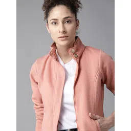 Roadster Women Peach-Coloured Solid Tailored Jacket-picture-24