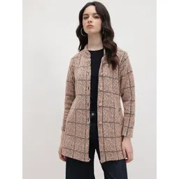 Roadster Women Peach Wool Cardigan Sweaters-picture-30
