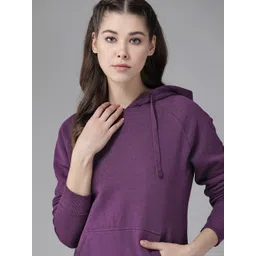 Roadster Women Purple Solid Hooded Sweatshirt-picture-41