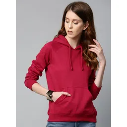 Roadster Women Red Solid Hooded Sweatshirt-picture-41