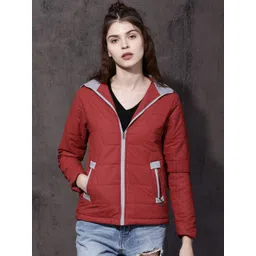 Roadster Women Red Solid Padded Jacket-picture-24
