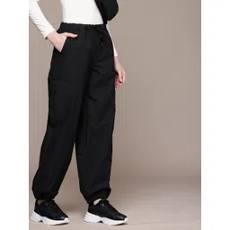 Roadster Women Smart Baggy Fit Cargos Trousers-picture-36