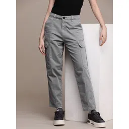 Roadster Women Solid Cargos Trousers-picture-17