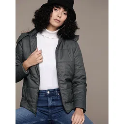 Roadster Women Solid Outdoor Puffer Jacket-picture-19