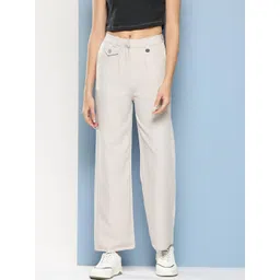 Roadster Women Solid Pleated Mid-Rise Trousers-picture-29