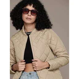 Roadster Women Solid Windcheater Outdoor Quilted Jacket-picture-13