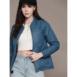 Roadster Women Solid Windcheater Outdoor Quilted Jacket-picture-14