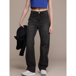 roadster Women Straight Fit High Rise Black Jeans-picture-20