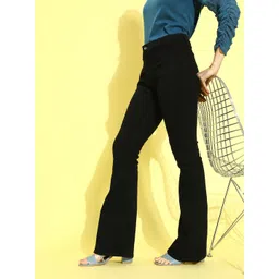 Roadster Women Stylish Black High-Rise Bootcut Stretchable Jeans-picture-17