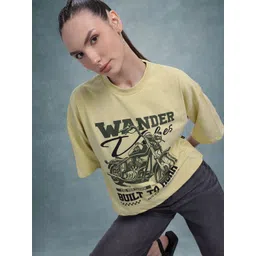 Roadster Women Typography Printed Drop-Shoulder Sleeves Boxy T-shirt-picture-29