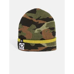Roadster x Discovery Adventures Unisex Olive Green & Black Camouflage Printed Beanie-picture-41