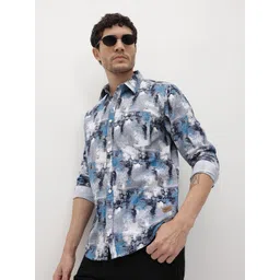 The Roadster Life Co. Abstract Printed Cutaway Collar Twill Weave Casual Pure Cotton Shirt-image-49