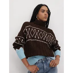 The Roadster Life Co. Colorblocked Cable Knit Pullover-picture-37