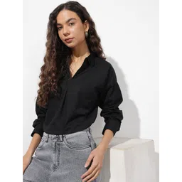 The Roadster Life Co. Cuffed Sleeves Pure Cotton Shirt Style Top-picture-14