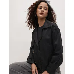 The Roadster Life Co. Double-Breasted Notched Lapel Collar Crop Tailored Jacket-picture-34