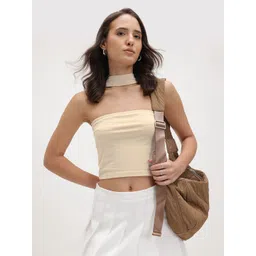 The Roadster Life Co. Extended Scarf Neck Crop Fitted Top-picture-21