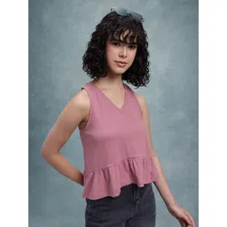 The Roadster Life Co. Gathered Detail V-Neck A-Line Top-picture-33