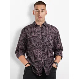 The Roadster Life Co. Geometric Printed Pure Cotton Relaxed Fit Casual Shirt-picture-10