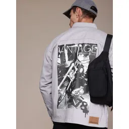 The Roadster Life Co. Graphic Printed Pure Cotton Denim Jacket-picture-28
