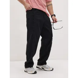 The Roadster Life Co. Men Frayed Loose Fit Mid-Rise Jeans-picture-19