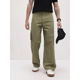 The Roadster Life Co. Men Loose Fit Pure Cotton Chinos Trousers with Adjustable Side Belt-picture-17