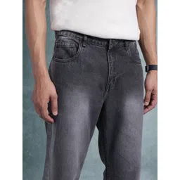 The Roadster Life Co. Men Mid-Rise Pure Cotton Straight Fit Heavy Fade Jeans image 2