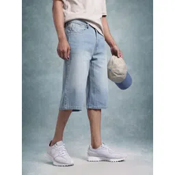 The Roadster Life Co. Men Mid-Rise Washed Effect Pure Cotton Relaxed Fit Jorts-picture-23