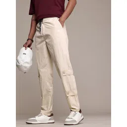 The Roadster Life Co. Men Relaxed Loose Fit Pure Cotton Trousers-picture-22