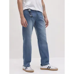 The Roadster Life Co. Men Straight Fit Mid-Rise Light Fade Stretchable Jeans-picture-25