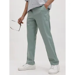 The Roadster Life Co. Men Straight Fit Pure Cotton Trousers-picture-15