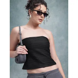 The Roadster Life Co. Off-Shoulder Self Striped Tube Crop Top-picture-32