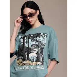 The Roadster Life Co. Printed Drop-Shoulder Sleeves Oversized T-shirt-picture-33